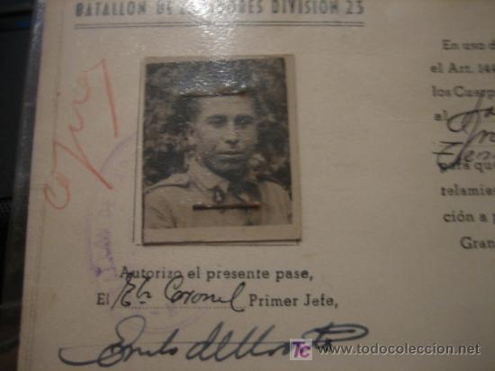 Documentos antiguos: BATALLON DE ZAPADORES DIVISION 23 - Foto 2