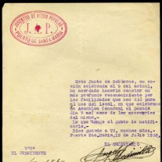 Documentos antiguos: REPUBLICA ESPAÑOLA, CARTA DE JU8VENTUD DE ACCION POPULAR, PUERTO SANTA MARIA, JULIO 1.935 . Lote 24321760