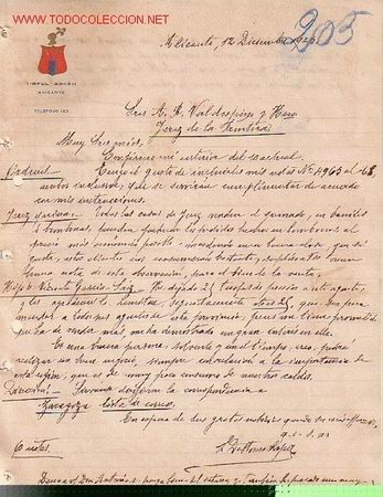 Documentos antiguos: CARTA COMERCIAL DE HOTEL SIM&Oacute;N..ALICANTE - Foto 1