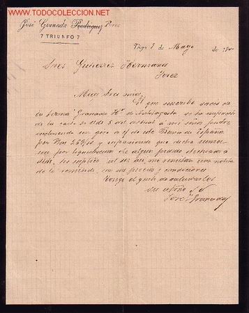 Documentos antiguos: CARTA COMERCIAL DE JOS&Eacute; GRANADA P&Eacute;REZ..VIGO - Foto 1