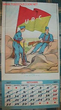 Documentos antiguos: Hoja de calendario de 1937 - Foto 1