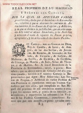 Documentos antiguos: 1771- REAL Provisi&oacute;n de su Magestad y Se&ntilde;ores del Consejo - Foto 1