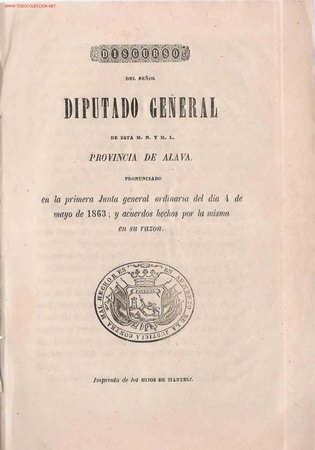 Documentos antiguos: Alava. Juntas Generales (1863). - Foto 1