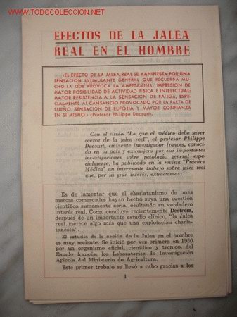 Old Documents: FECTOS DE LA JALEA REAL EN EL HOMBRE.AP&Igrave;CULTURA