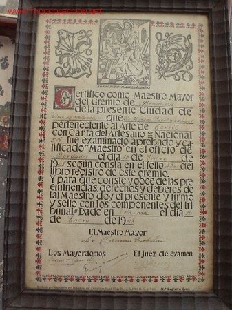 Documentos antiguos: CERTIFICADO DE MAESTRO BORDADOR. - Foto 2