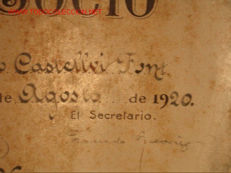 Documentos antiguos: UNI&Oacute;N INDUSTRIAL T&Iacute;TULO DE SOCIO. BARCELONA 1920 - Foto 3