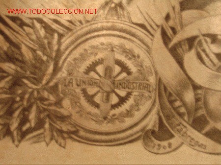 Documentos antiguos: UNI&Oacute;N INDUSTRIAL T&Iacute;TULO DE SOCIO. BARCELONA 1920 - Foto 4