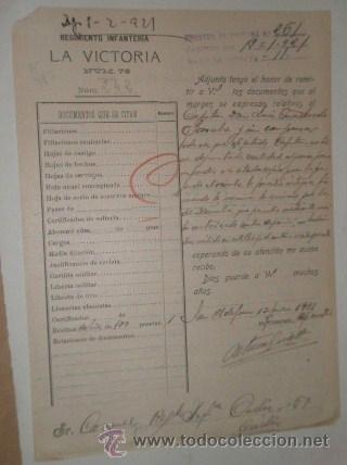 Documentos antiguos: Doc. Regimiento de Infanteria Victoria n&ordm;76, 1921