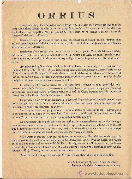 Documentos antiguos: ORRIUS *1960 - Foto 1