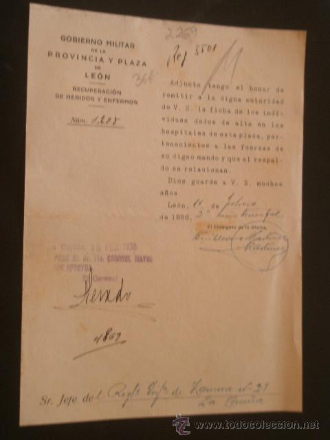 Old Documents: Documento tama&ntilde;o cuartilla del Gobierno Militar de la provincia y plaza de Le&oacute;n,...