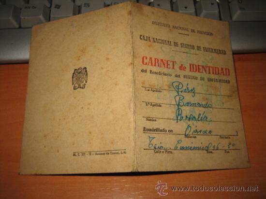 Documentos antiguos: INSTITUTO NACIONAL DE PREVISION CARNET DE IDENTIDAD 1948