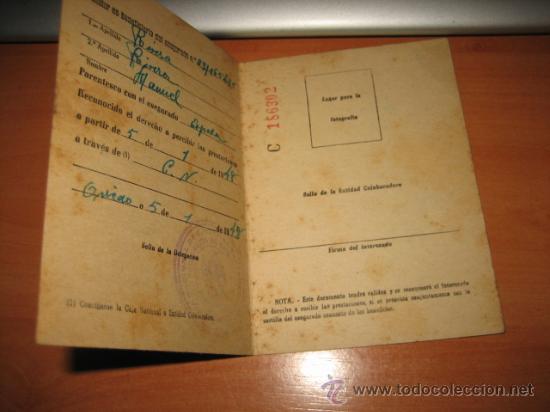 Documentos antiguos: INSTITUTO NACIONAL DE PREVISION CARNET DE IDENTIDAD 1948 - Foto 2