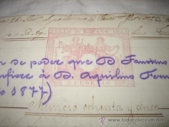 Documentos antiguos: SUSTITUCION DE PODER  LENA 1877   SELLO 8&ordm; A&Ntilde;O 1977  2 PTAS - Foto 2
