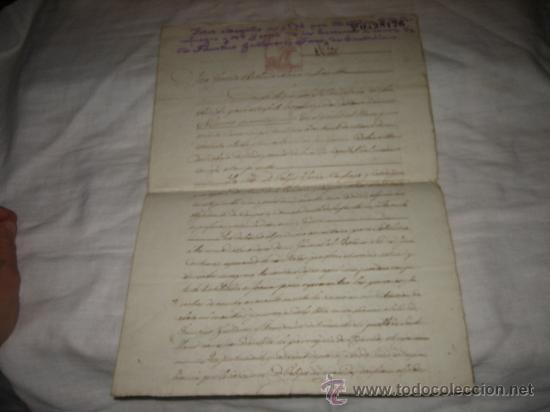 Documentos antiguos: PODER CONCEDIDO  EN MIERES    EN EL A&Ntilde;O DE 1873   SELLO 1 PTA - Foto 1