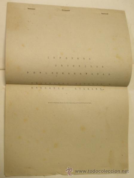 Old Documents: 4 p&aacute;ginas de relaci&oacute;n de informes del Frente de Juventudes