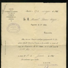 Documentos antiguos: COMPAÑIA DE LOS CAMINOS DE HIERRO DEL NORTE 1936 - TREN, FERROCARRIL