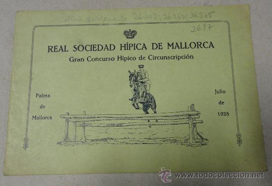 Documentos antiguos: Portada de la Real Sociedad de H&iacute;pica de Mallorca, julio de 1928