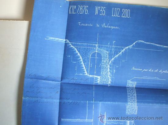 Documentos antiguos: FERROCARRIL - 1876 - Lote de documentos y plano - Foto 6