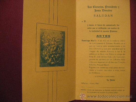 Alte Dokumente: COFRADIA DE LA DIVINA AURORA,FESTIVIDAD DE SU PATRONA.VILLARREAL,CASTELLON.