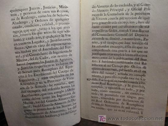 Documentos antiguos: MADRID: REAL CEDULA SOBRE EL REEMPLAZO DEL EJERCITO, 1775 - Foto 2
