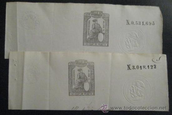 Documentos antigos: PAPEL TIMBRADO .LOTE . A&Ntilde;O DE 1875. IMPUESTO DE GUERRA.CON SELLO SECO .. ENVIO GRATIS&iexcl;&iexcl;&iexcl;