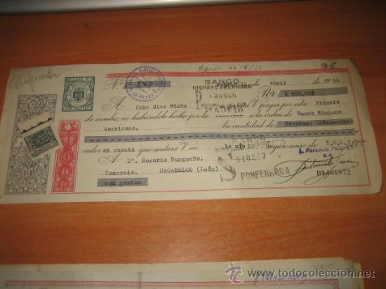 Documentos antiguos: LETRA DE CAMBIO  CACABELOS   LEON  1950 - Foto 1