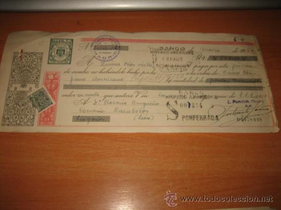 Documentos antiguos: LETRA DE CAMBIO  CACABELOS   LEON  MARZO 1950 - Foto 1