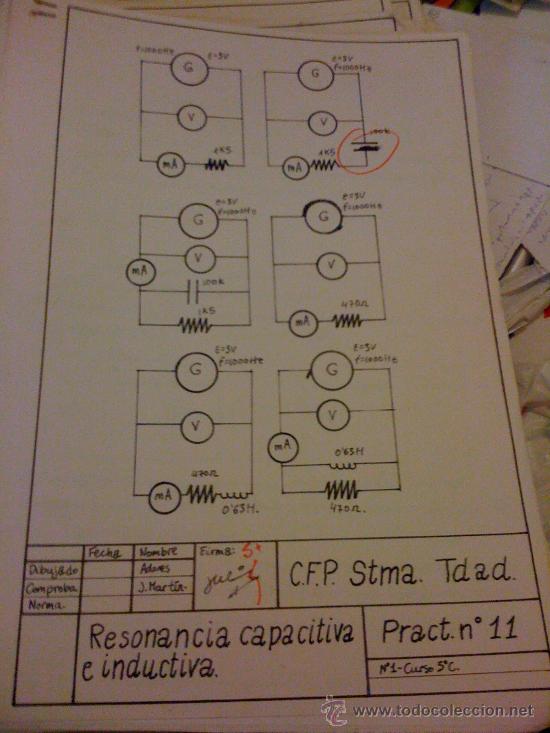 Documentos antiguos: Ejercicio de dibujo. Formaci&oacute;n Profesional Electr&oacute;nica. 1988. - Foto 1