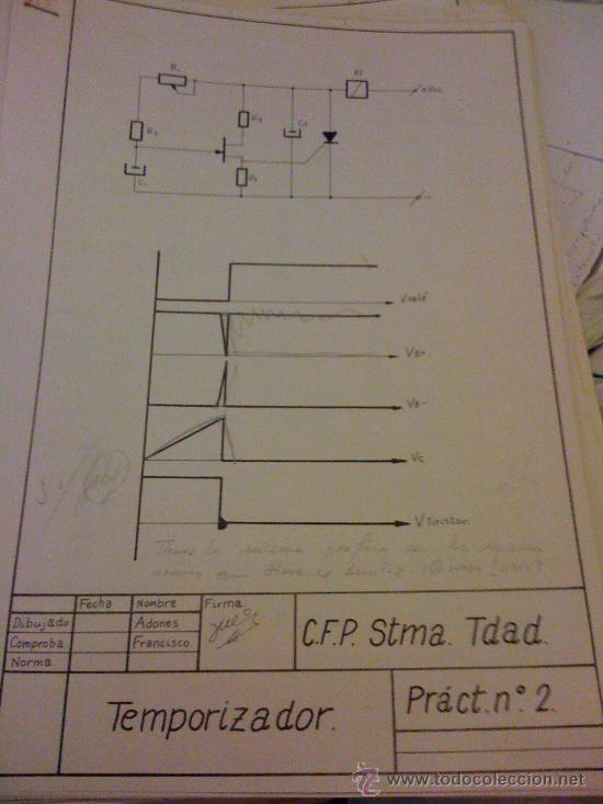 Documentos antiguos: Ejercicio de dibujo. Formaci&oacute;n Profesional Electr&oacute;nica. 1988. - Foto 1