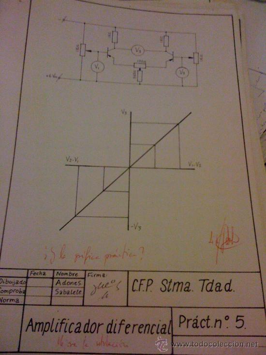Documentos antiguos: Ejercicio de dibujo. Formaci&oacute;n Profesional Electr&oacute;nica. 1988. - Foto 1