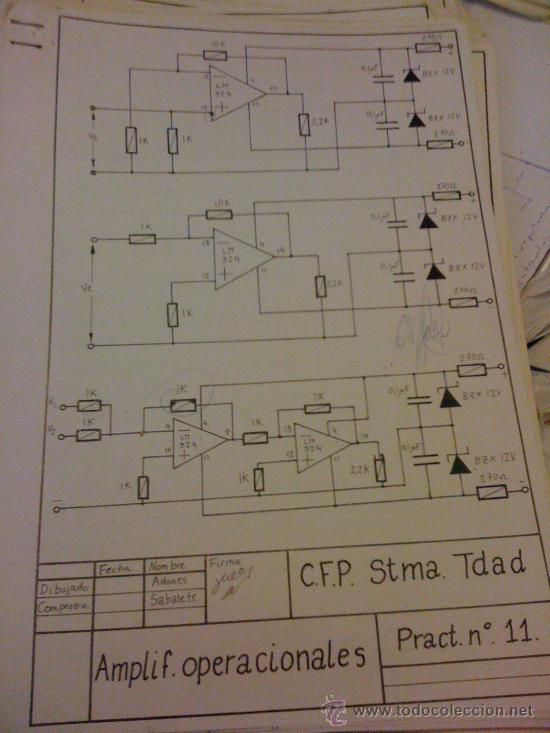 Documentos antiguos: Ejercicio de dibujo. Formaci&oacute;n Profesional Electr&oacute;nica. 1988. - Foto 1