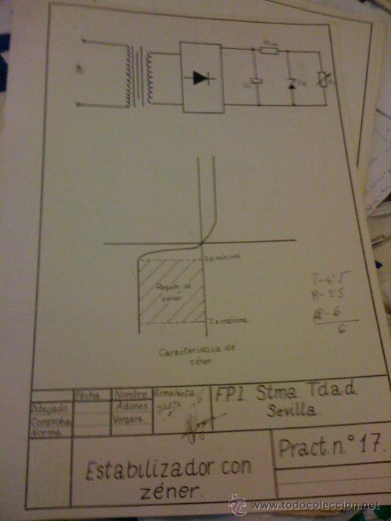 Documentos antiguos: Ejercicio de dibujo. Formaci&oacute;n Profesional Electr&oacute;nica. 1988. - Foto 1
