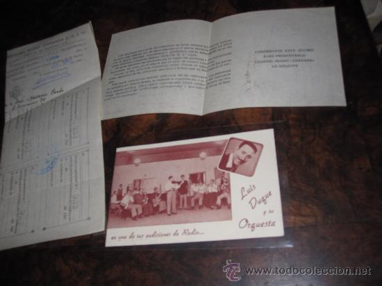 Documentos antiguos: PAPELES DE RADIO: FACTURAS DE RADIO-GRANADA Y FOTOGRAF&Iacute;A DE LUIS DUQUE Y SU ORQUESTA 1940-1950