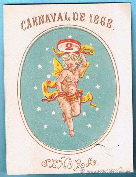 Documentos antiguos: CARNAVAL DE 1868. SE&Ntilde;ORA. LIT. TARRACONENSE. TARRAGONA. - Foto 1