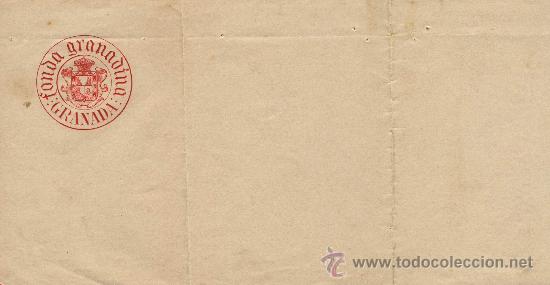Documentos antiguos: ETIQUETA  HOTEL-MEMBRETE DE CARTA -FONDA GRANADINA -GRANADA  - 1925