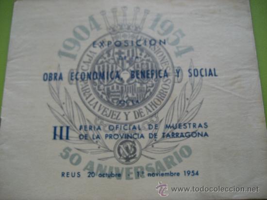 Documentos antiguos: Reus. 1954. III Feria Oficial de Muestras de la Provincia de Tarragona.