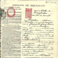 Documentos antiguos: L11-25 CONTRATO DE INQUILINATO DE 1940 SERIE B SELLO FISCAL CLASE 5ª DE PTAS. 6.00 ROJO