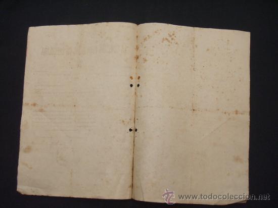 Documentos antiguos: CERTIFICADO DE LA COMISION PROVINCIAL DE BARCELONA - A&Ntilde;O 1.881 - - Foto 6