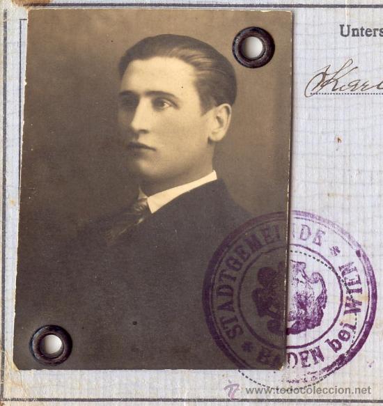 Old Documents: DNI documento carnet de identidad del Estado Federal de Austria 1936