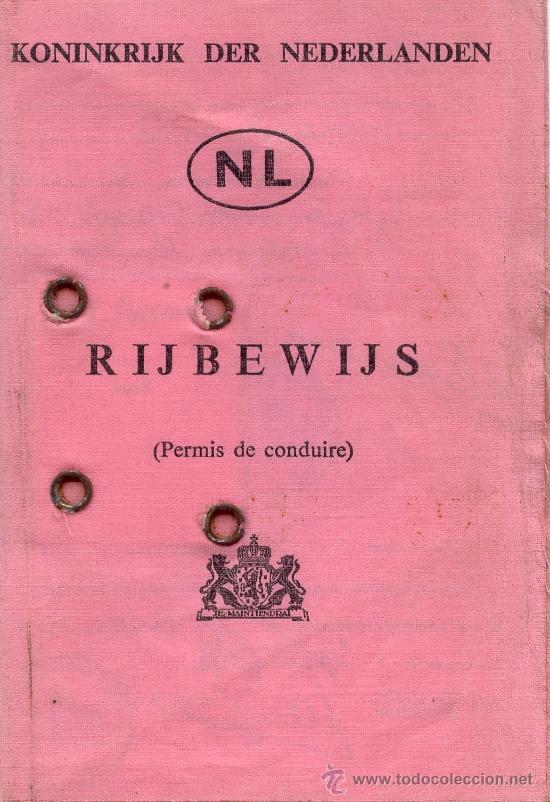Alte Dokumente: permiso-licencia-carnet de conducir de los Paises Bajos (Holanda) 1955