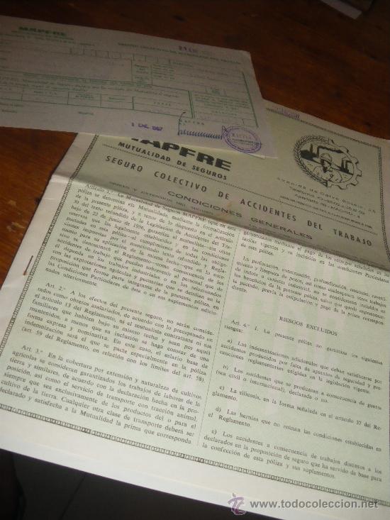 Documents Anciens: MAPFRE, SEGURO COLECTIVO DE ACCIDENTES DEL TRABAJO. 1967.