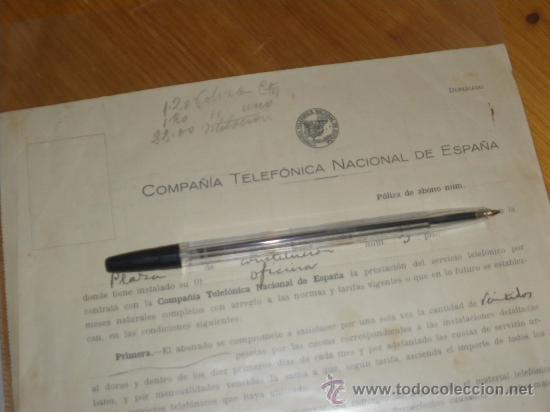 Documentos antiguos: CTNE COMPA&Ntilde;IA TELEFONICA NACIONAL DE ESPA&Ntilde;A. POLIZA DE ABONO. CONTRATO DE SERVICIO TELEFONICO 1930.