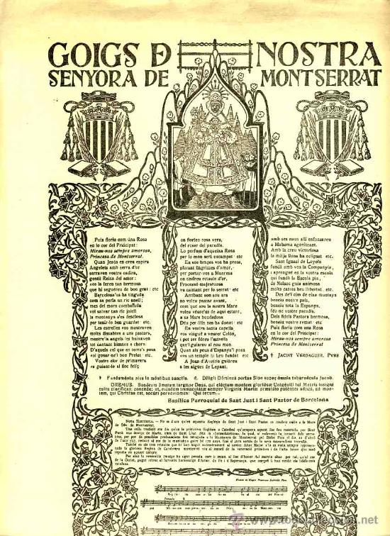 Documentos antiguos: Goigs de la Mare de D&eacute;u de MONTSERRAT - Foto 1