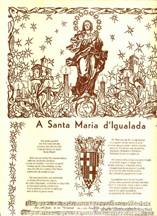 Documentos antiguos: Goigs a SANTA MARIA d' IGUALADA