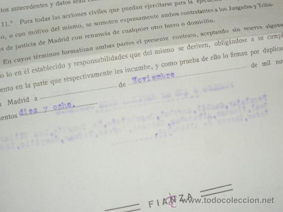 Documentos antiguos: LA MUTUALIDAD HISPANO FRANCESA, CONTRATO DE REPRESENTACION 1918. - Foto 3
