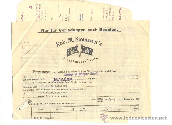 Documentos antiguos: DOCUMENTO LINEA MARITIMA A&Ntilde;O 1939 - Foto 1