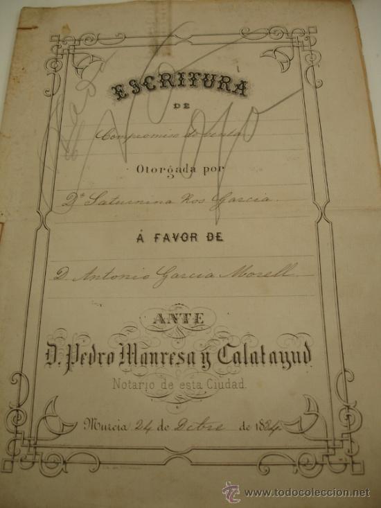 Documentos antiguos: DOCUMENTO HERENCIA 1885 MURCIA - Foto 1