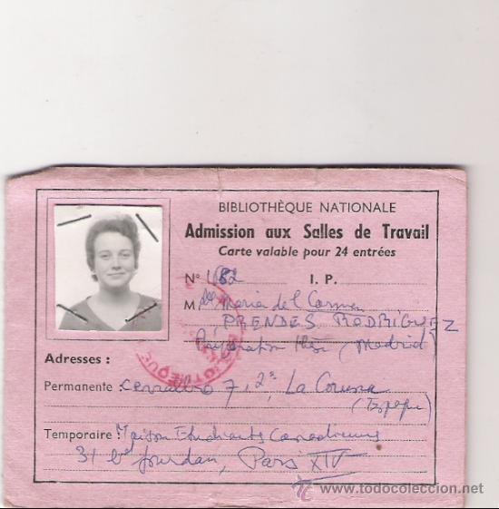 Documentos antiguos: BIBLIOTHEQUE NATIONALE - CARNET - DIPTICO - A&Ntilde;O 1965 - Foto 1