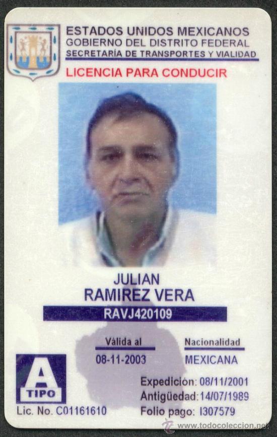 Old Documents: Permiso-Ced&uacute;la-licencia- Carnet de conducir de Mexico 2001 (ver fotos)