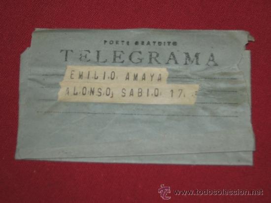 Documentos antiguos: ANTIGUO TELEGRAMA DE CORREOS